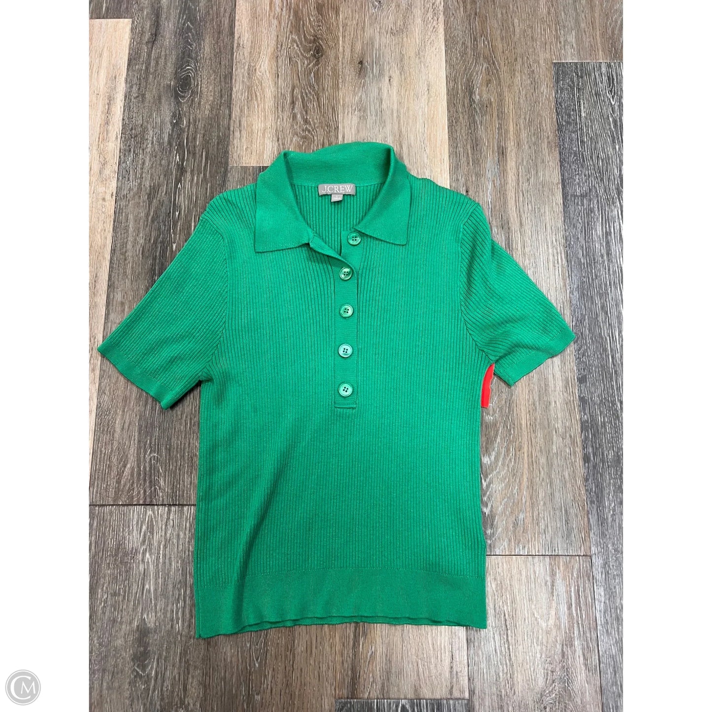 Top Short Sleeve Knit By J. Crew In Green, Size: L