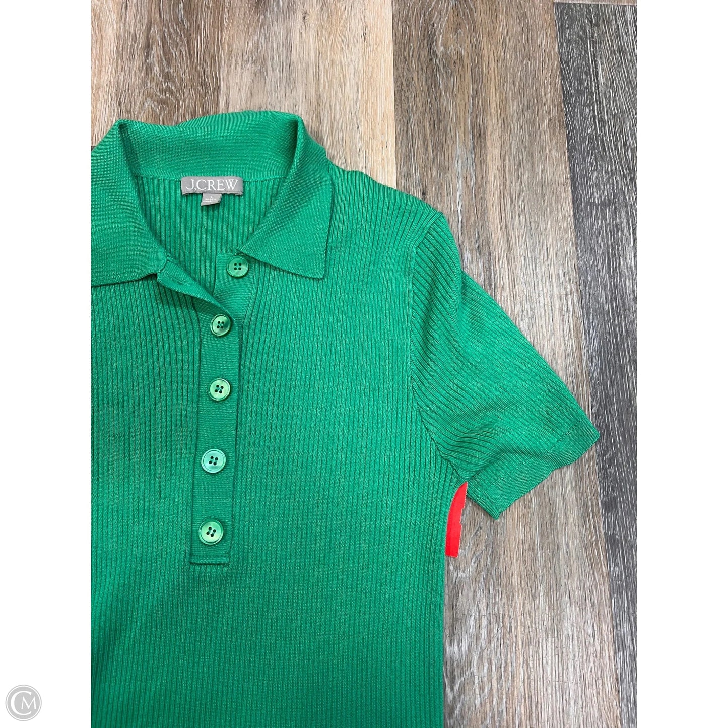 Top Short Sleeve Knit By J. Crew In Green, Size: L