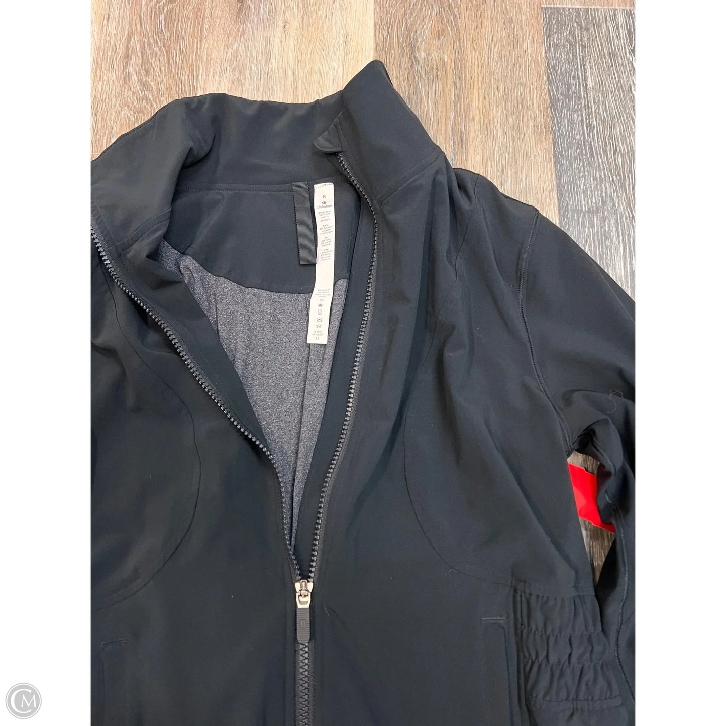 Athletic Jacket By Lululemon In Black, Size: 8