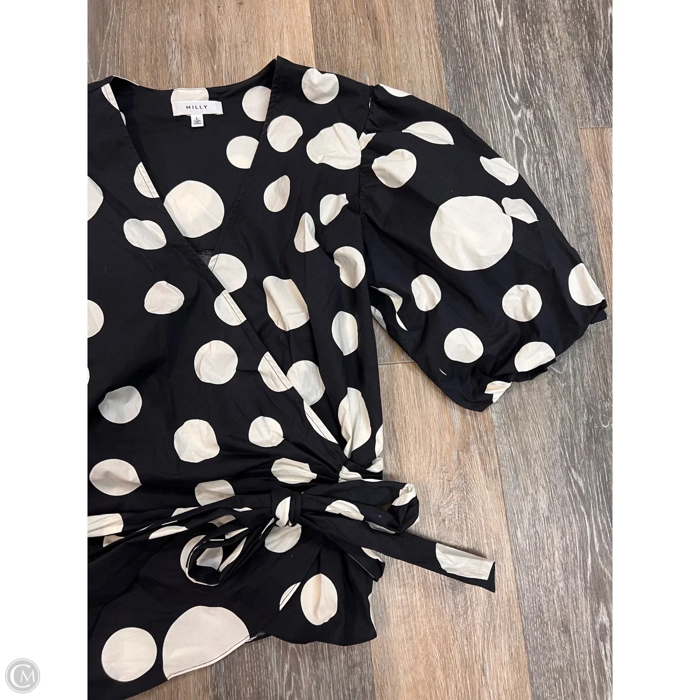 Blouse Designer By Milly In Black, Size: L