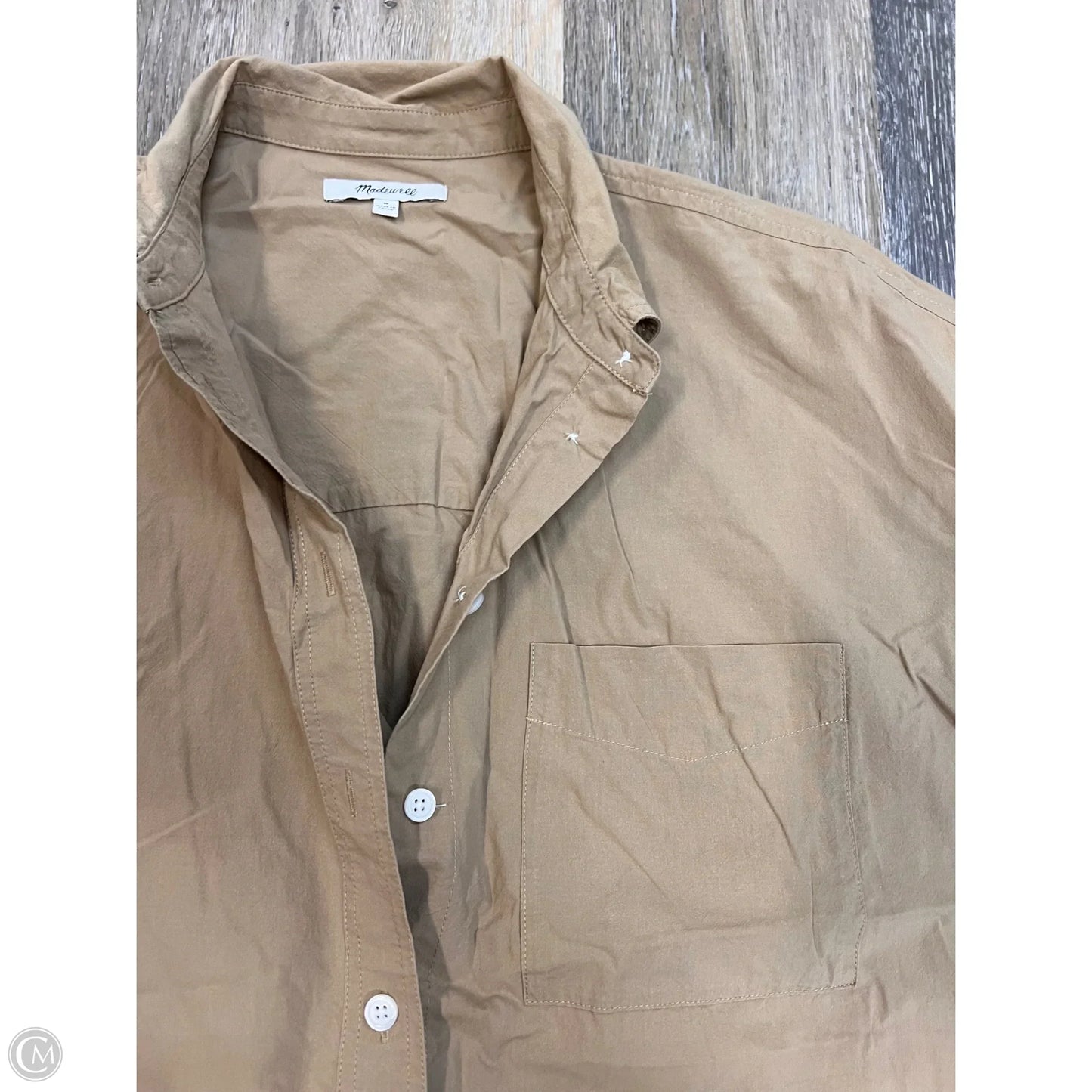 Blouse Long Sleeve By Madewell In Tan, Size: M
