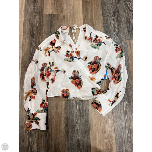 Blouse Long Sleeve By Vince In White, Size: L