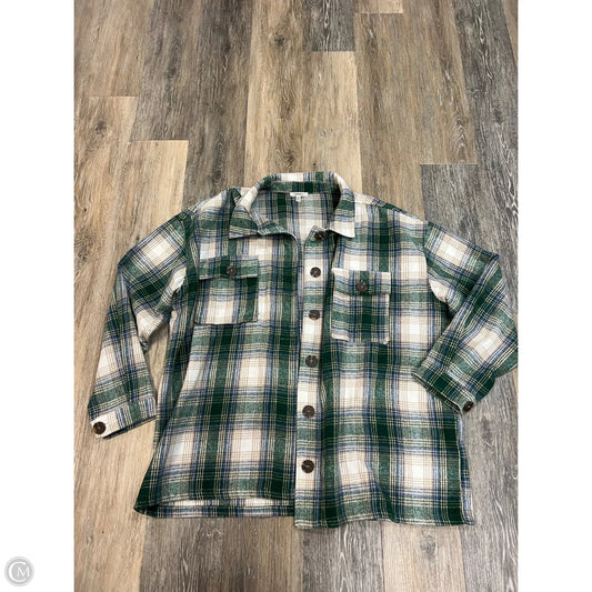 Jacket Shirt By Jodifl In Green, Size: 2x
