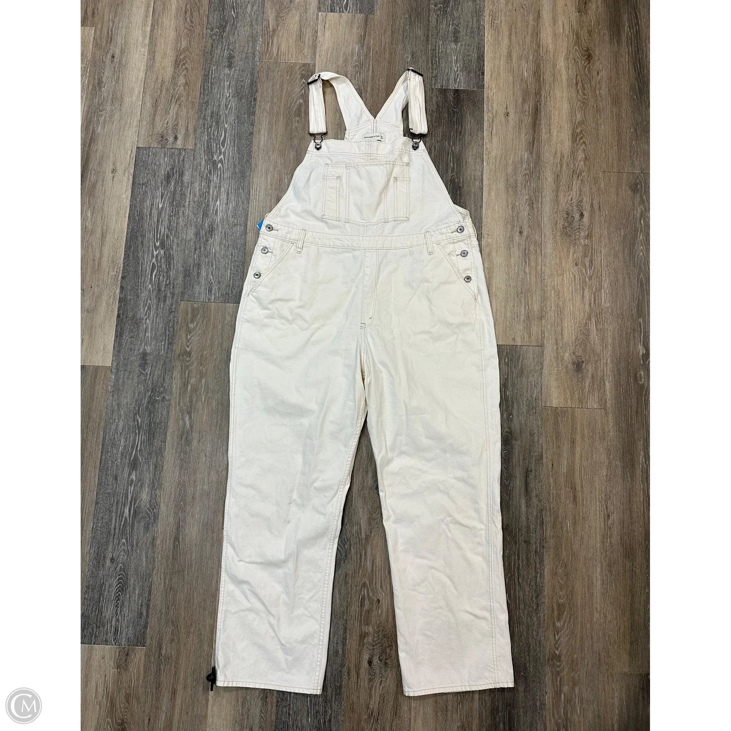 Overalls By Abercrombie And Fitch In White Denim, Size: Xl