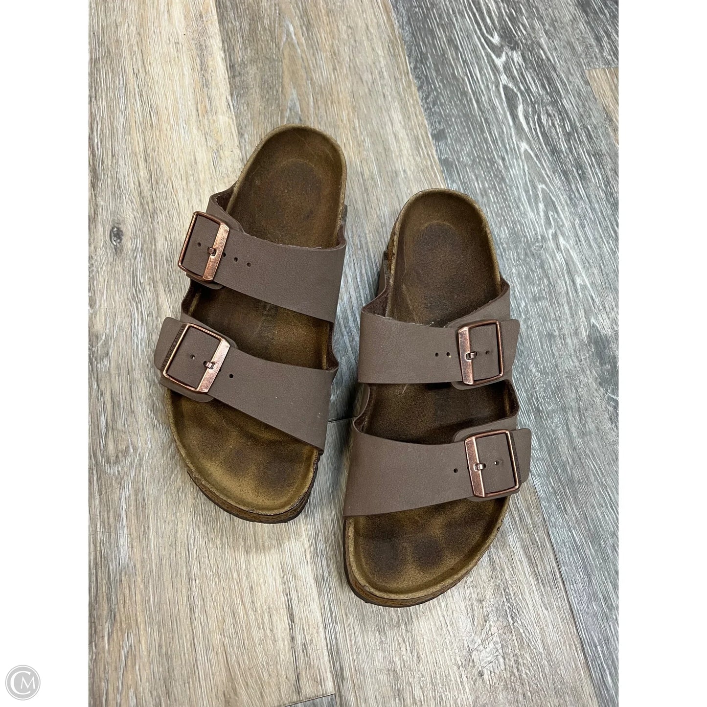 Sandals Flats By Birkenstock In Brown, Size: 9