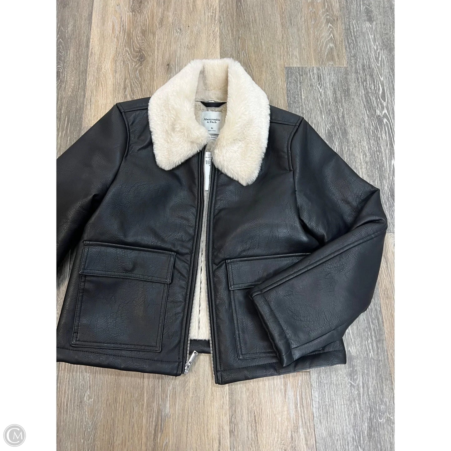Jacket Leather By Abercrombie And Fitch In Black, Size: M