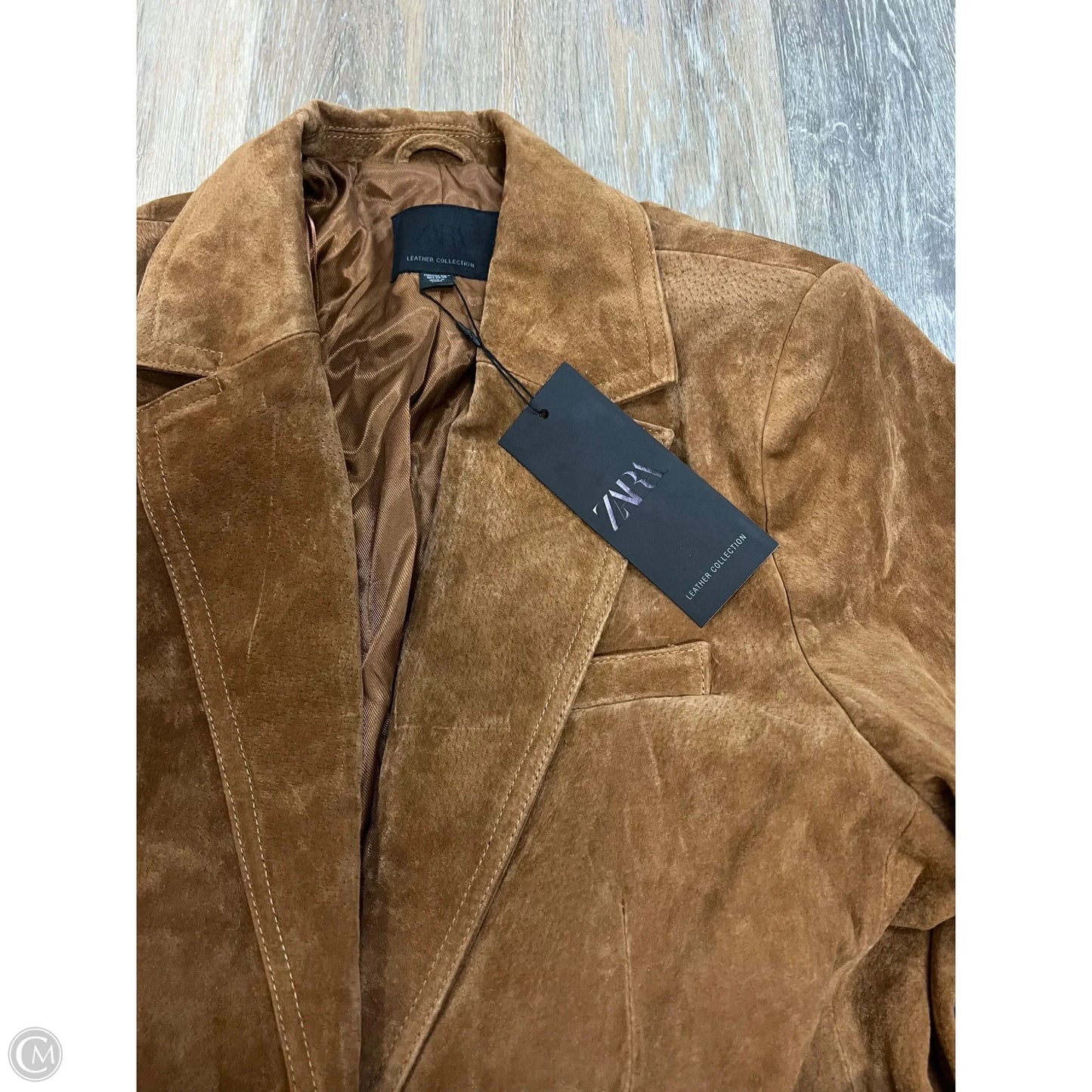 Jacket Leather By Zara In Brown, Size: Xs/S