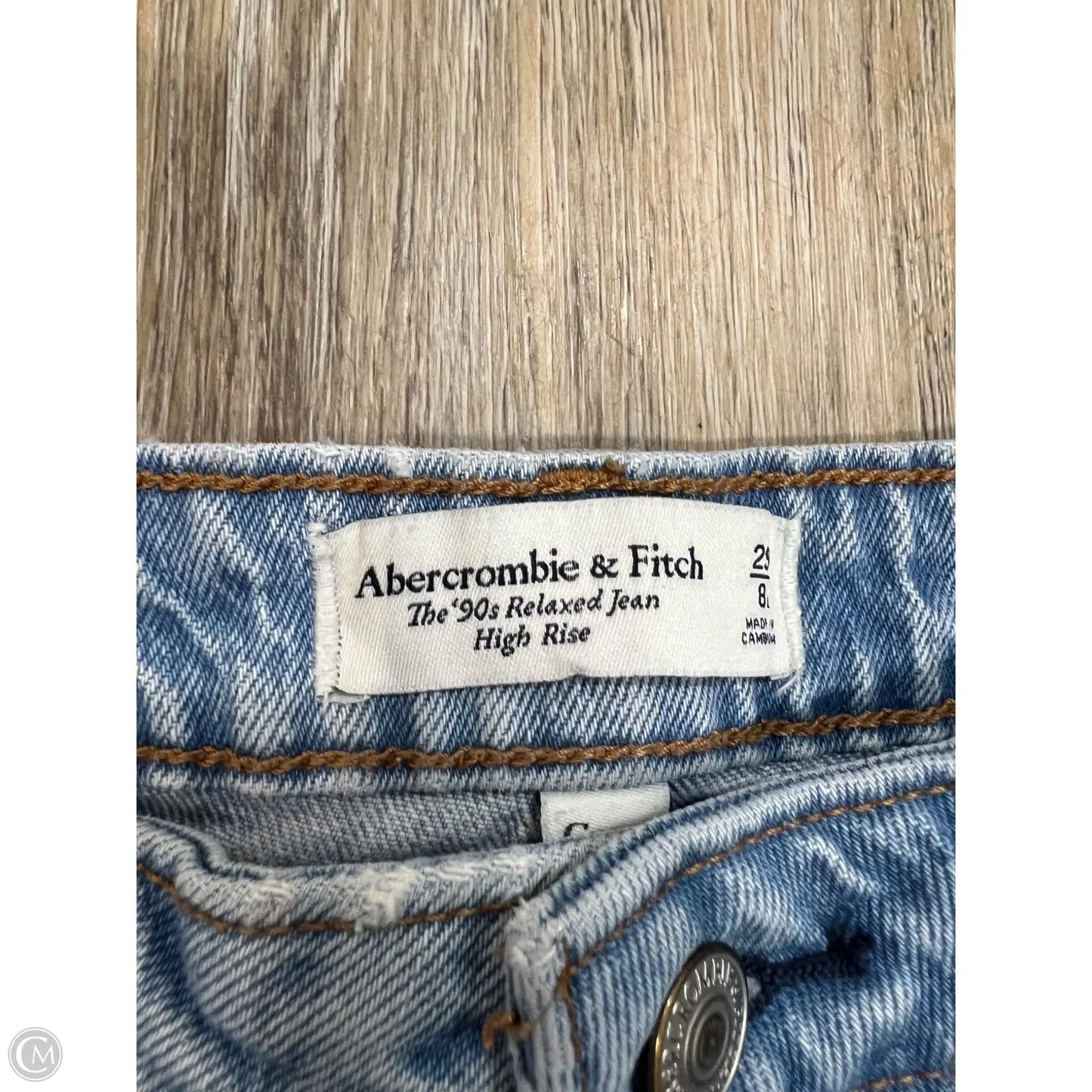 Jeans Wide Leg By Abercrombie And Fitch In Blue Denim, Size: 8l