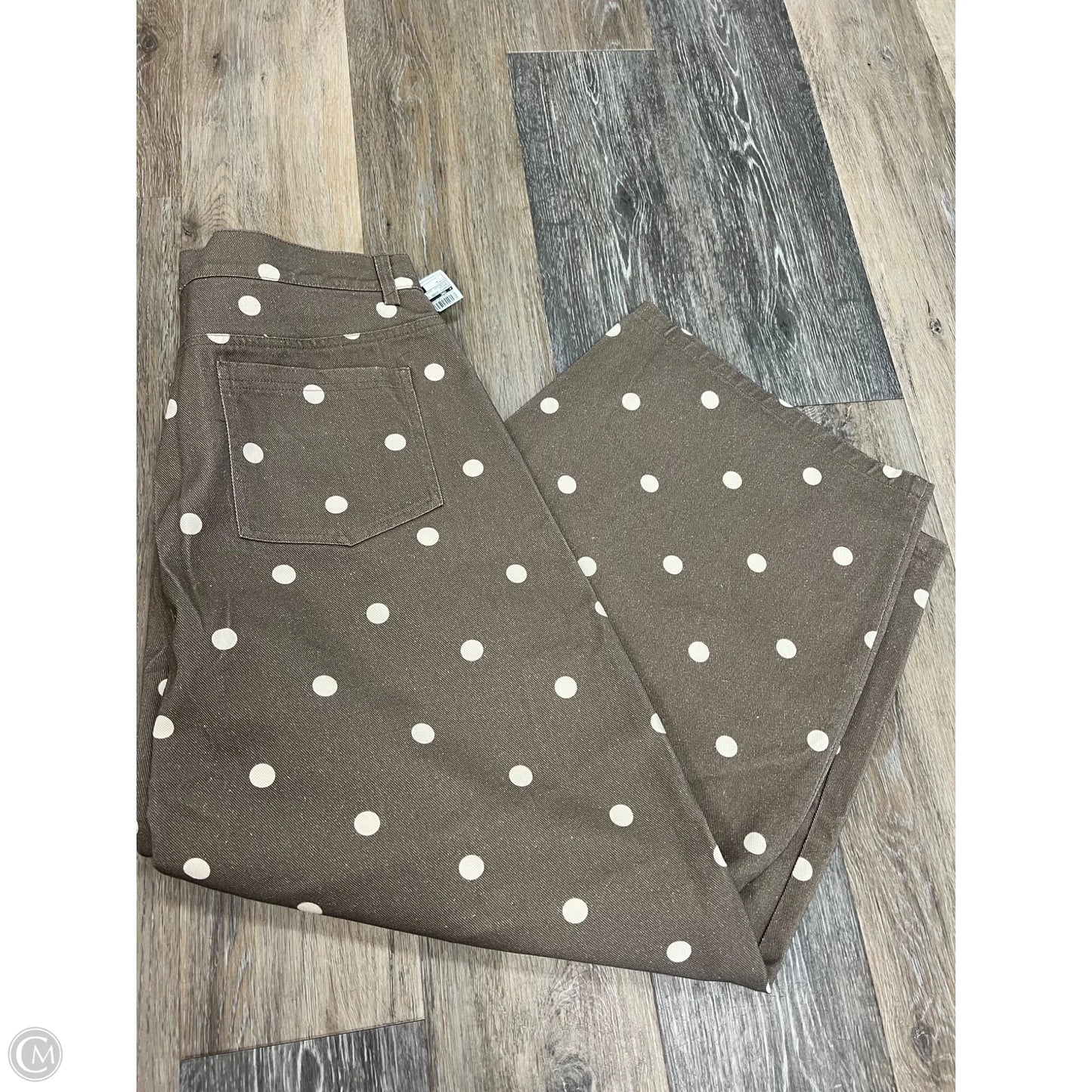 Jeans Wide Leg By Everyday Chic In Brown, Size: L