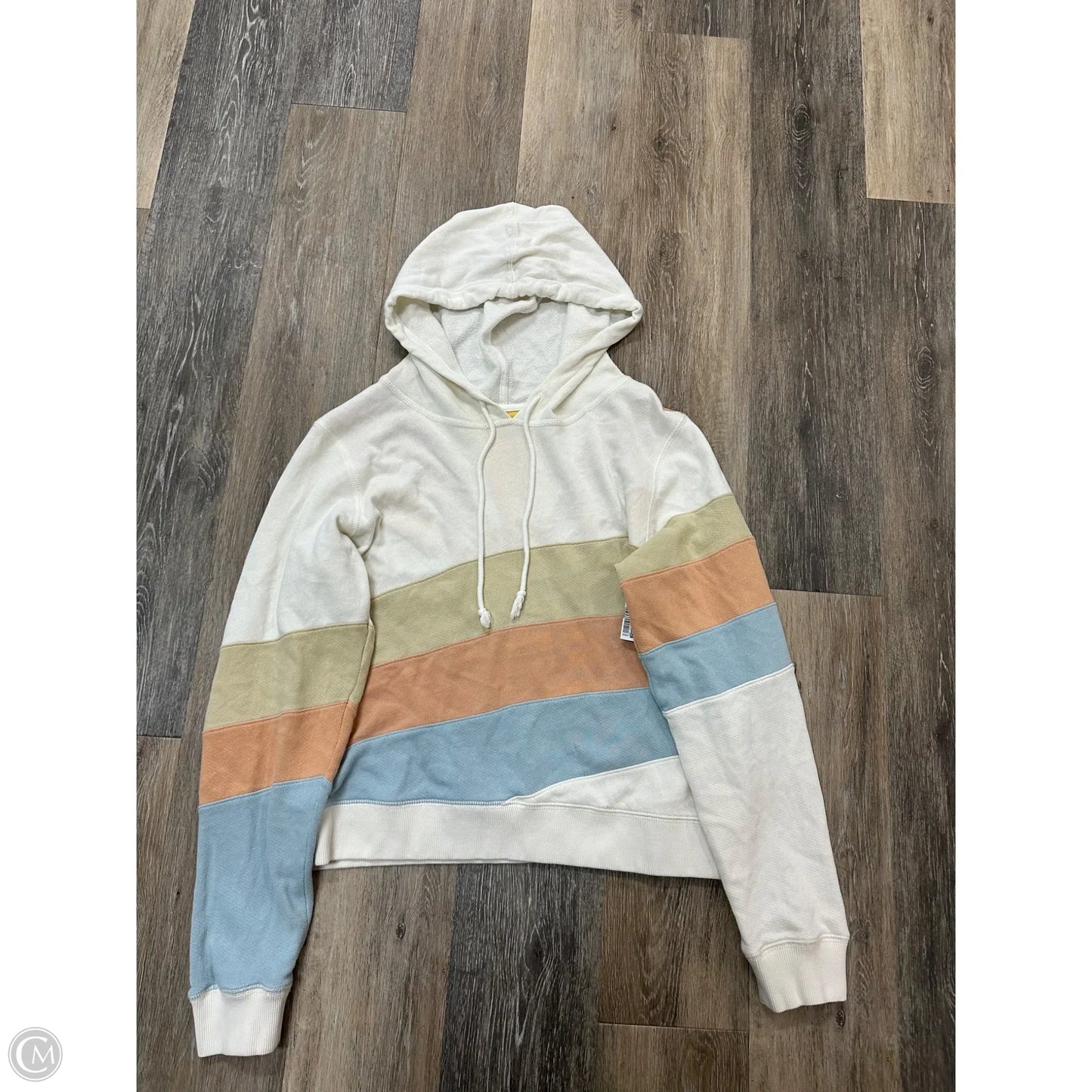 Sweatshirt Hoodie By Faherty In Striped Pattern, Size: M