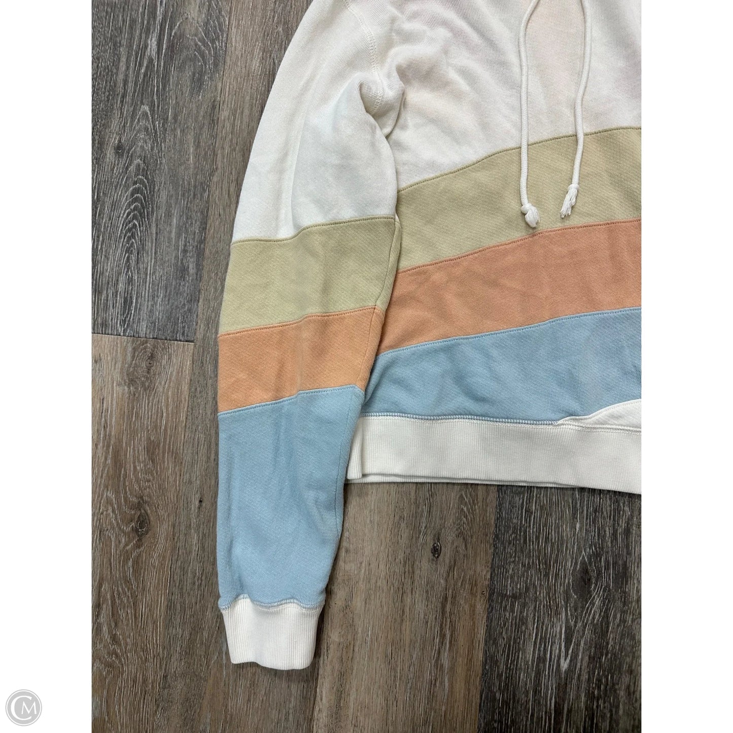 Sweatshirt Hoodie By Faherty In Striped Pattern, Size: M