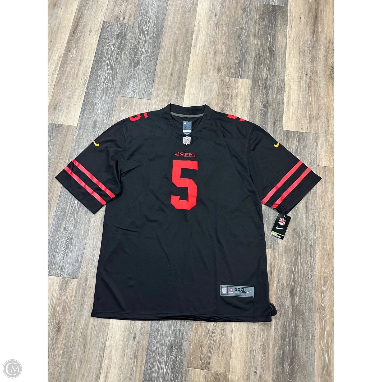 Athletic Top Short Sleeve By Nfl In Black, Size: 3x