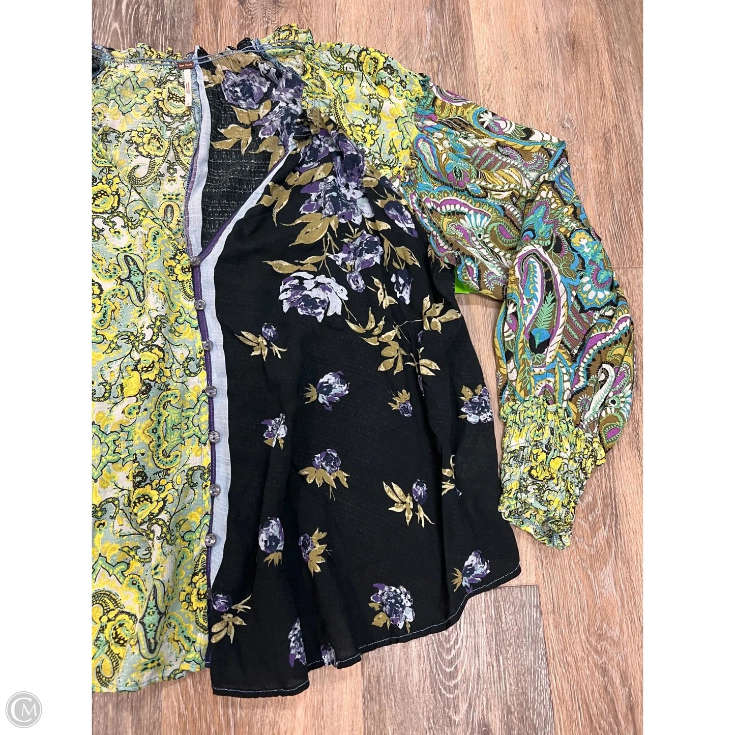 Blouse Long Sleeve By Free People In Multi-colored, Size: S