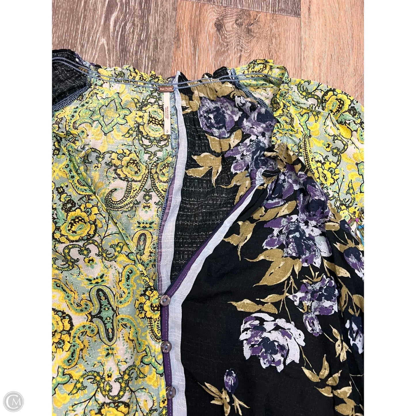 Blouse Long Sleeve By Free People In Multi-colored, Size: S