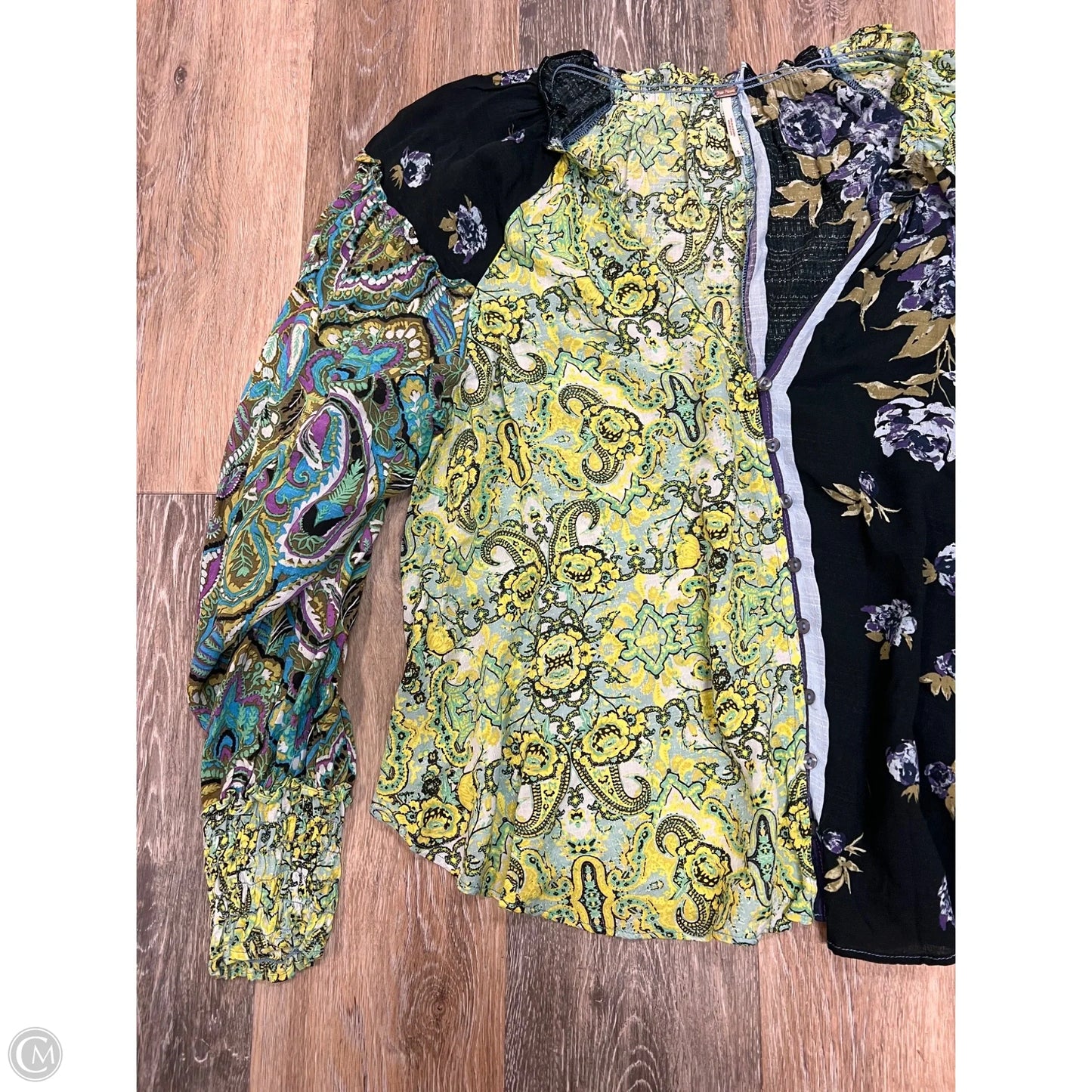 Blouse Long Sleeve By Free People In Multi-colored, Size: S