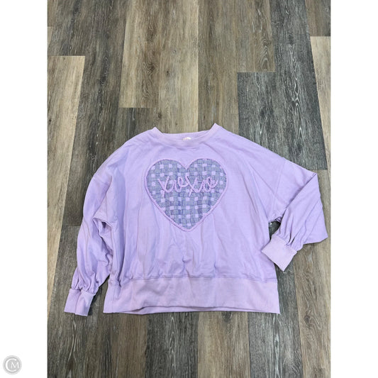 Sweatshirt Crewneck By Peach Love Cream California In Purple, Size: S