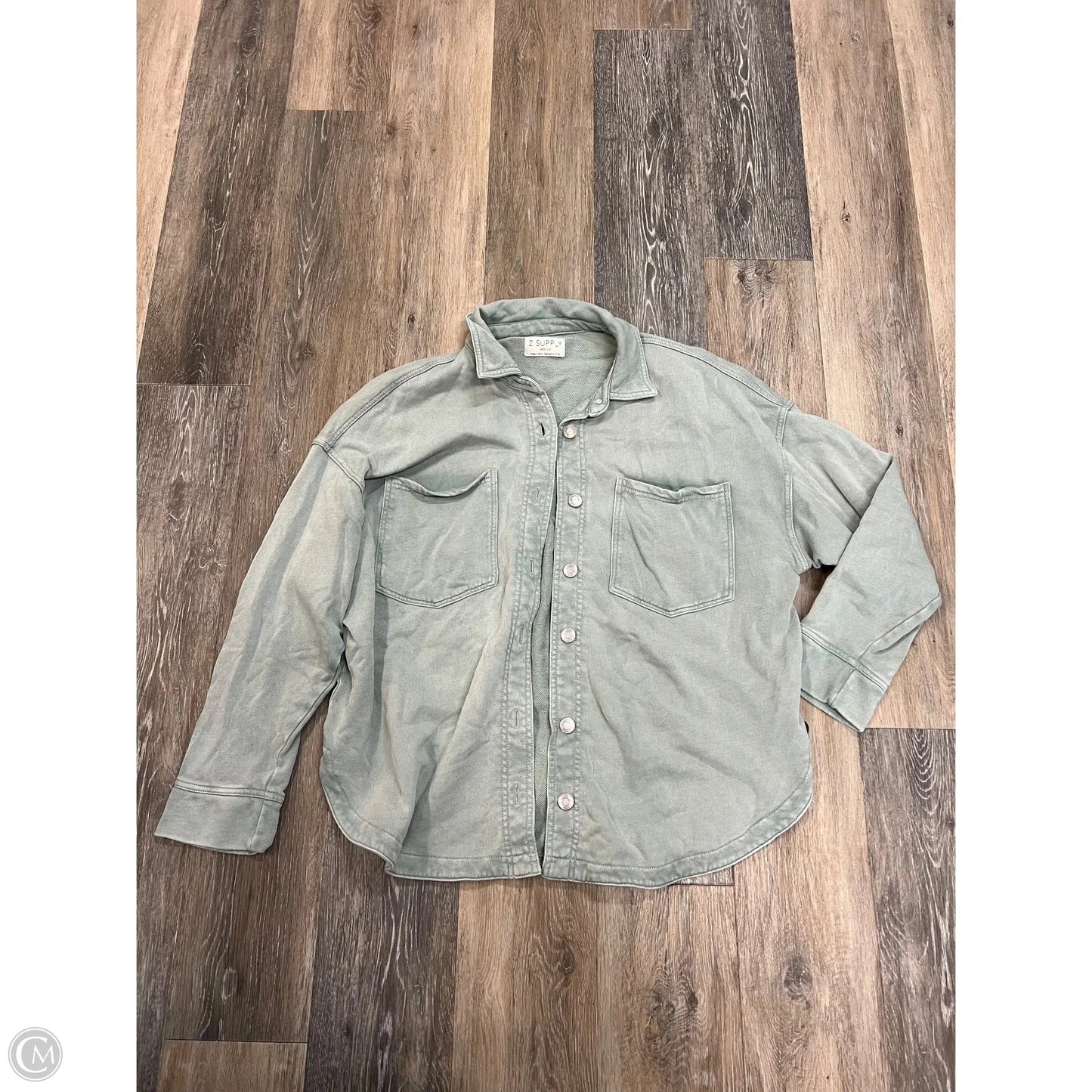 Jacket Shirt By Z Supply In Green, Size: M