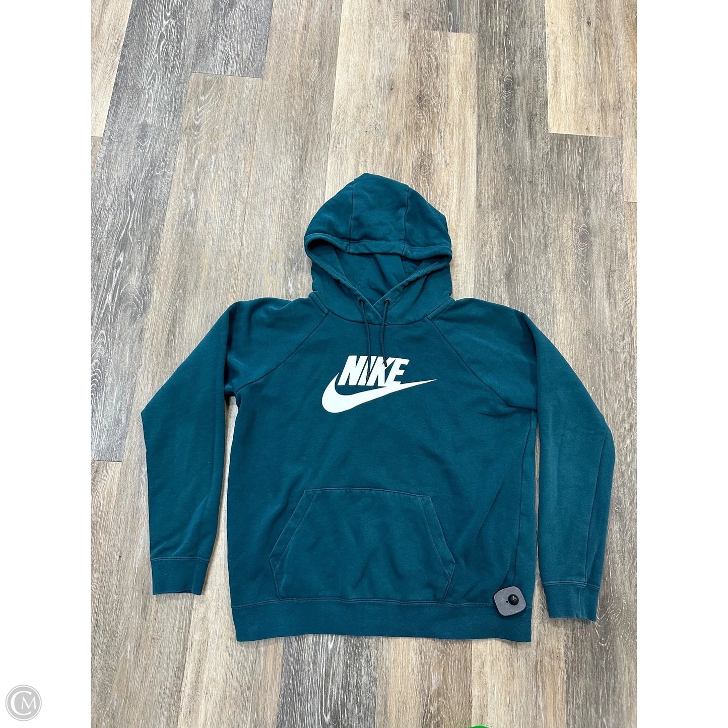 Athletic Sweatshirt Hoodie By Nike Apparel In Teal, Size: M
