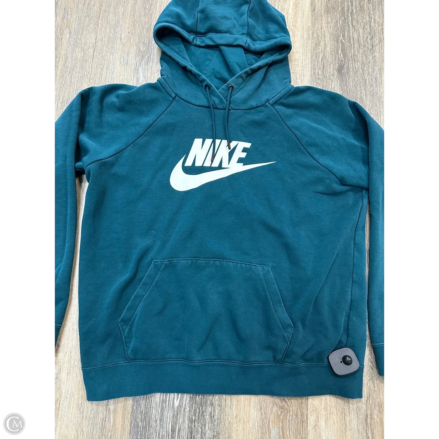Athletic Sweatshirt Hoodie By Nike Apparel In Teal, Size: M