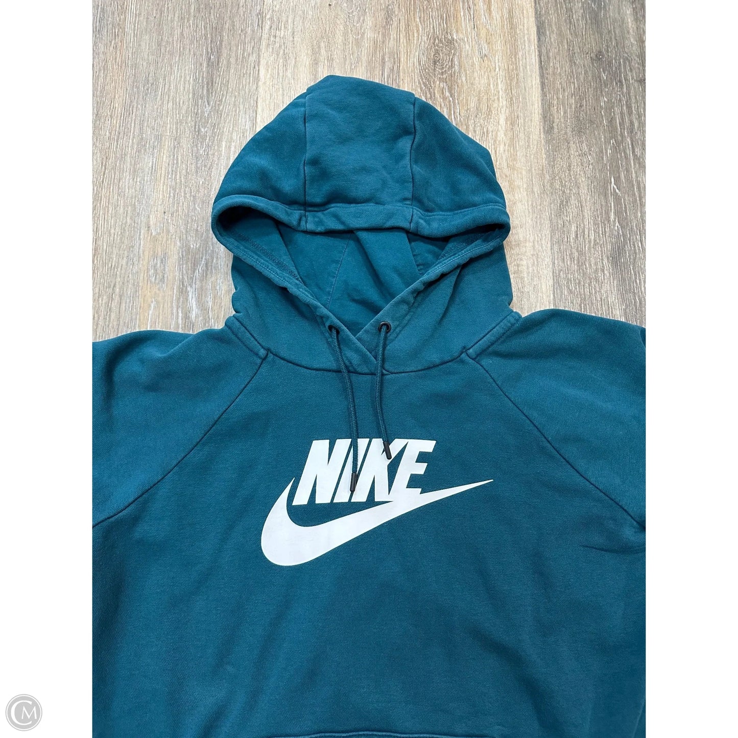 Athletic Sweatshirt Hoodie By Nike Apparel In Teal, Size: M