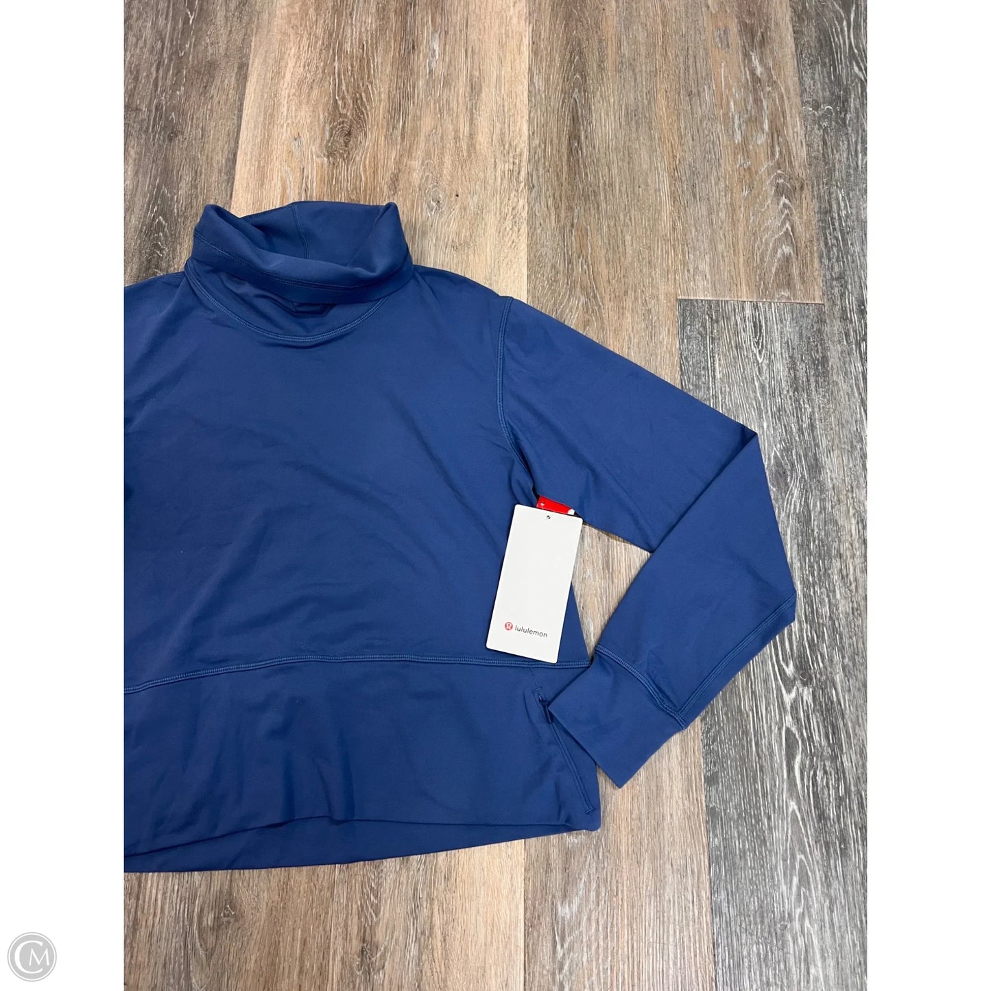Athletic Top Long Sleeve Collar By Lululemon In Blue, Size: 4