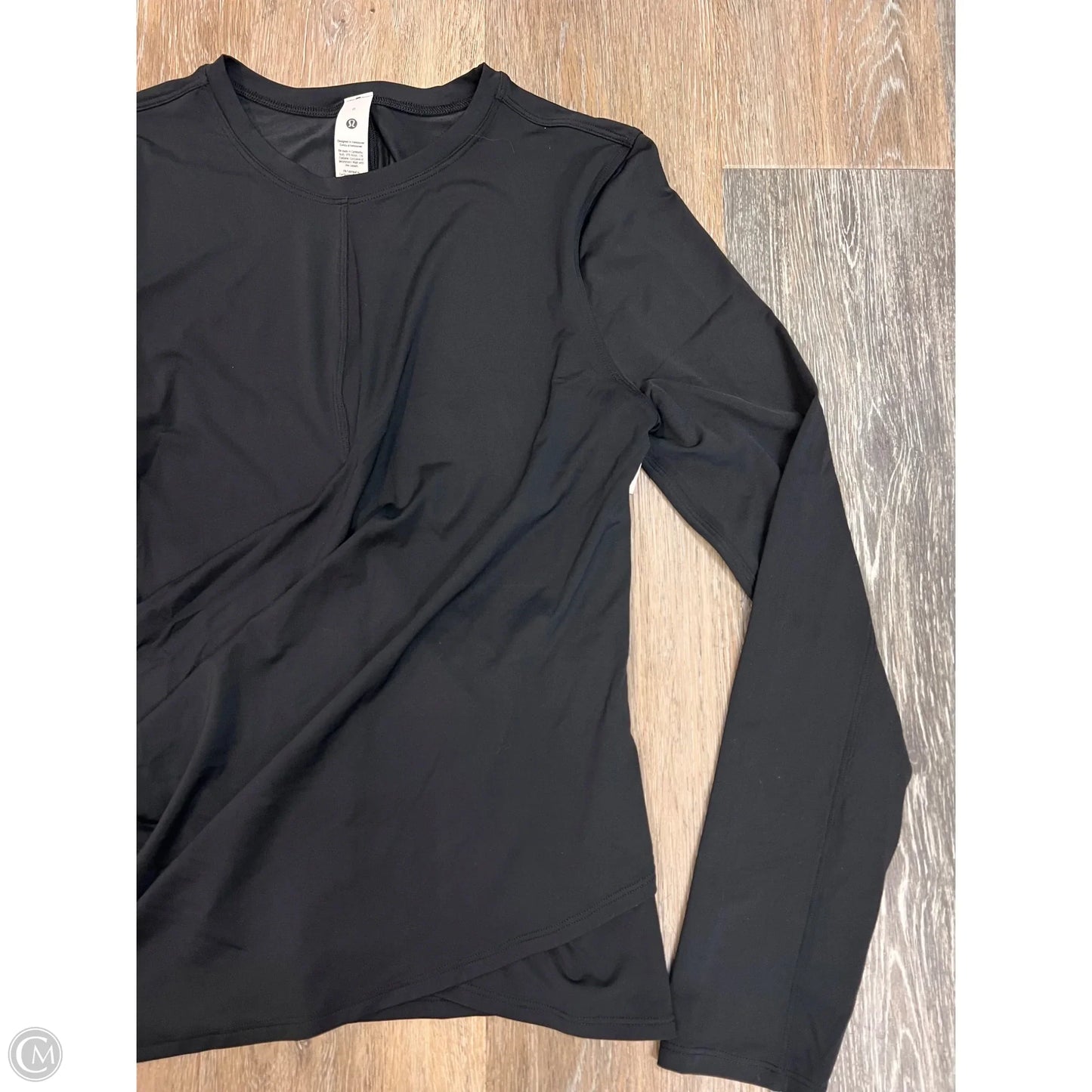 Athletic Top Long Sleeve Crewneck By Lululemon In Black, Size: 8
