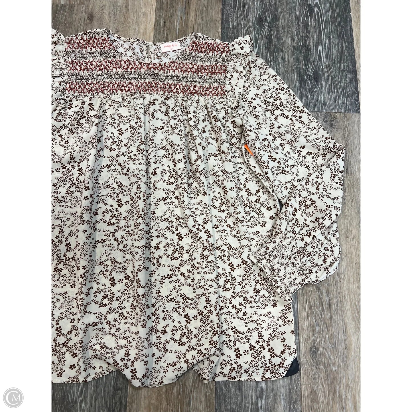 Blouse Long Sleeve By Hailey & Co In Floral Print, Size: L