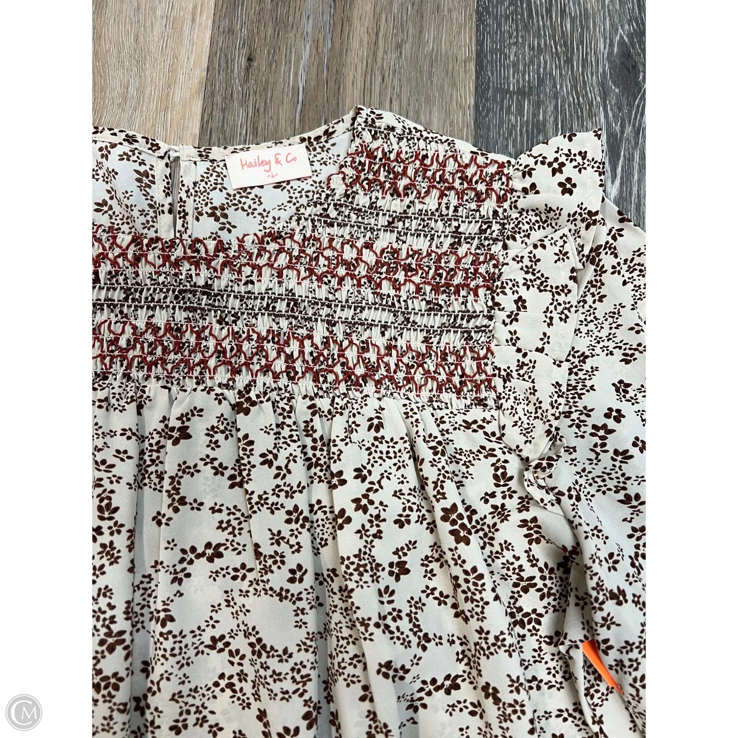 Blouse Long Sleeve By Hailey & Co In Floral Print, Size: L