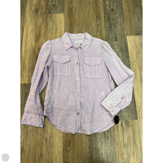 Blouse Long Sleeve By Michael Stars In Purple, Size: Xs