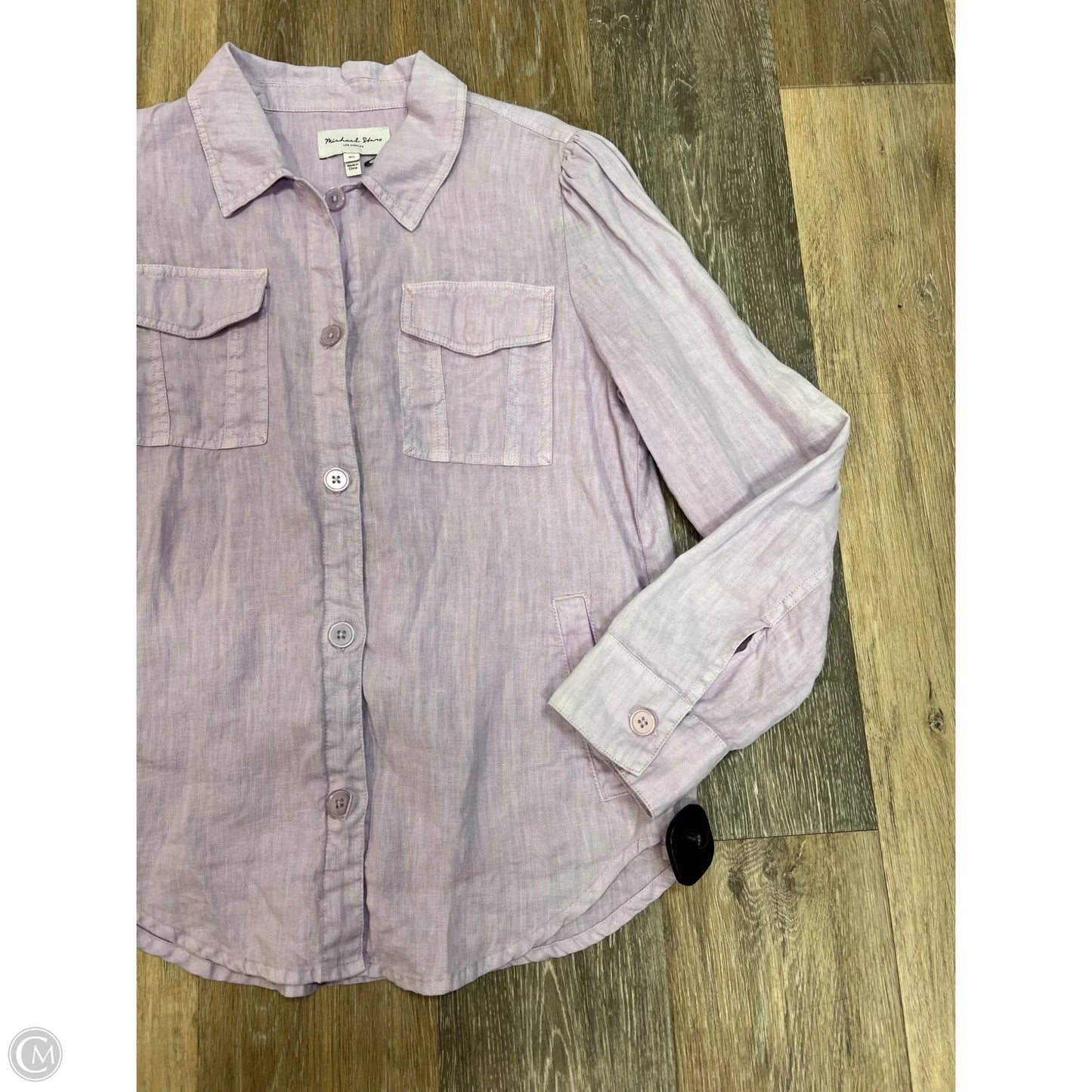 Blouse Long Sleeve By Michael Stars In Purple, Size: Xs