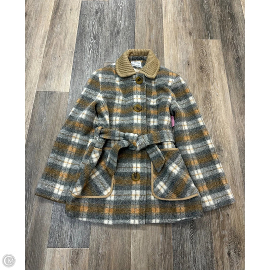 Coat Peacoat By Urban Outfitters In Plaid Pattern, Size: Xs