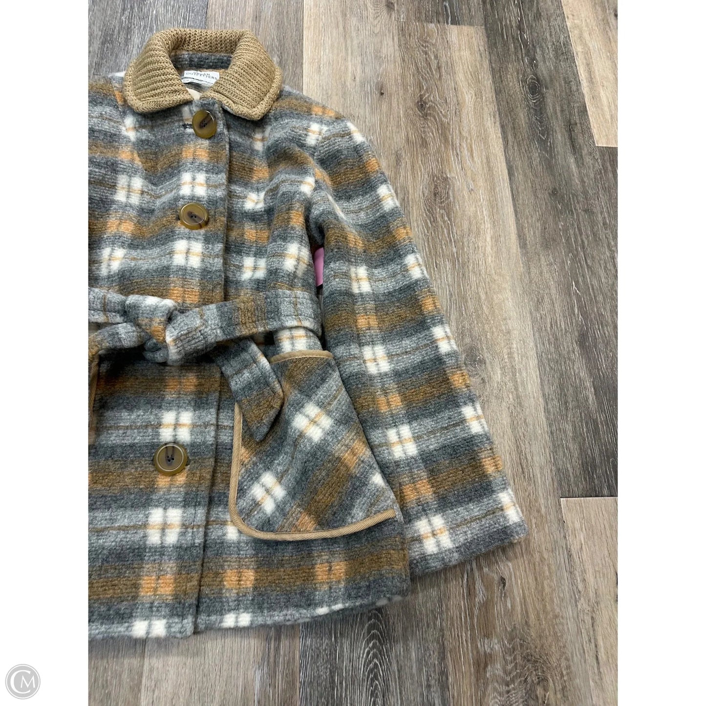 Coat Peacoat By Urban Outfitters In Plaid Pattern, Size: Xs