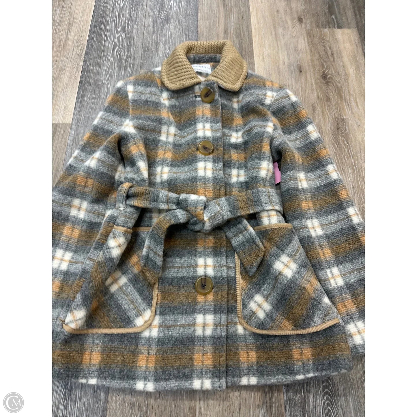 Coat Peacoat By Urban Outfitters In Plaid Pattern, Size: Xs
