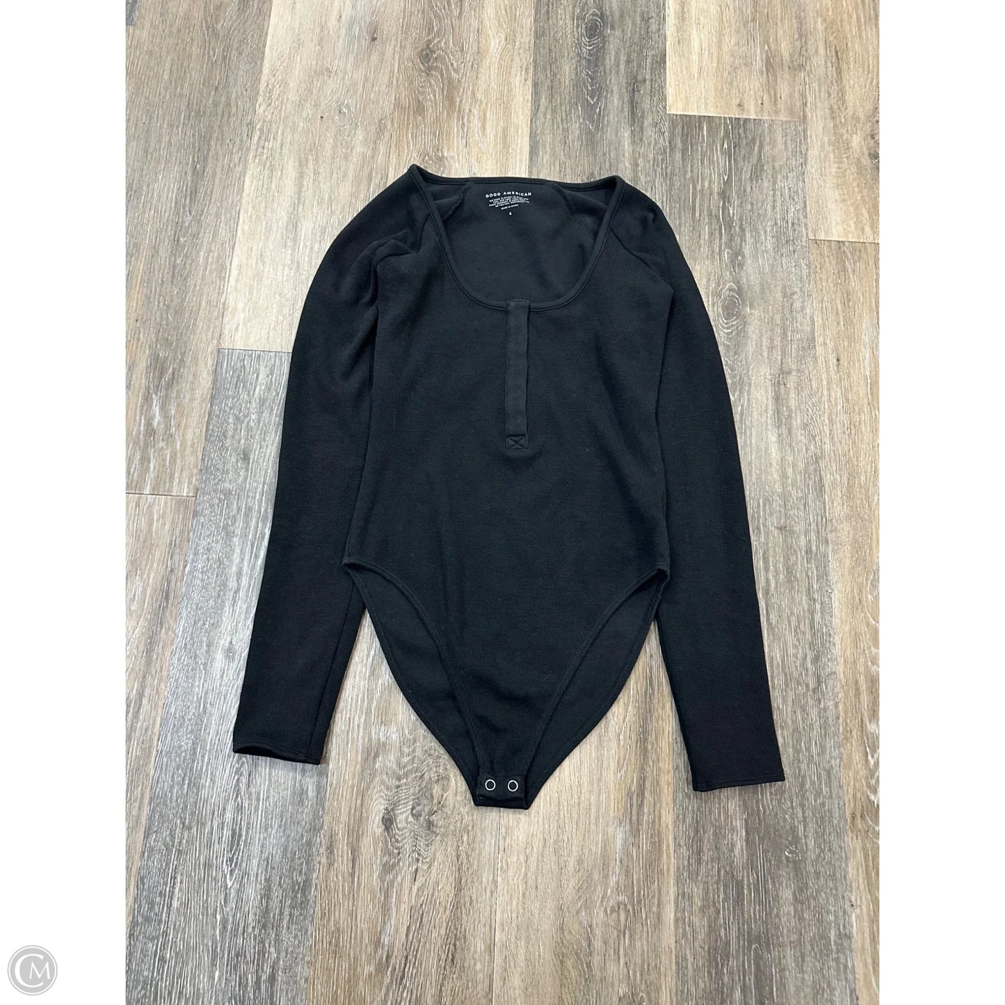 Top Long Sleeve By Good American In Black, Size: S