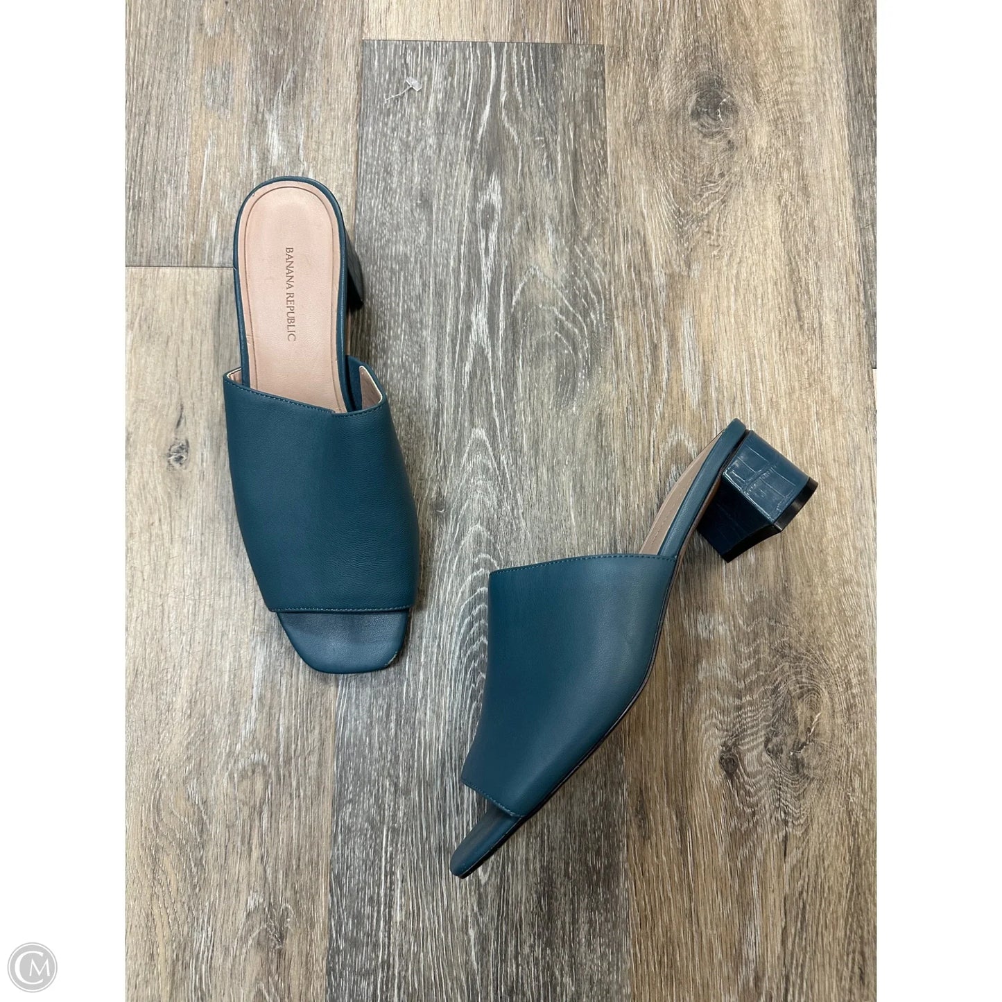 Sandals Heels Block By Banana Republic In Blue, Size: 9