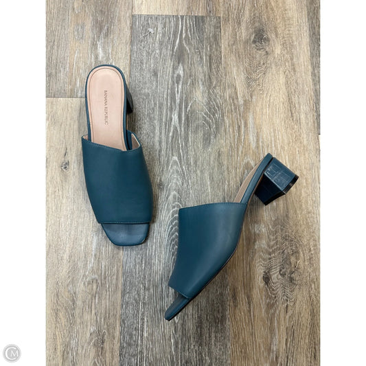 Sandals Heels Block By Banana Republic In Blue, Size: 9