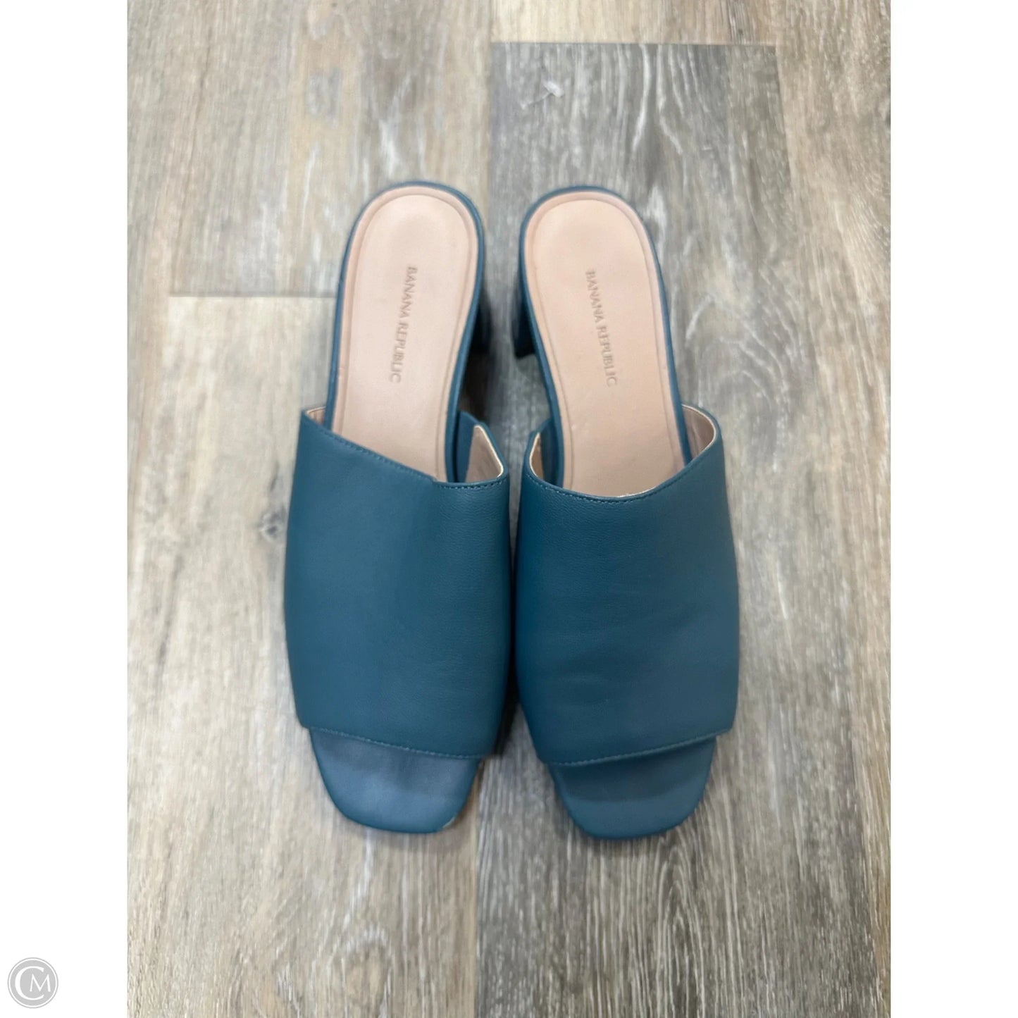 Sandals Heels Block By Banana Republic In Blue, Size: 9