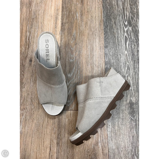 Sandals Heels Wedge By Sorel In Grey, Size: 7.5