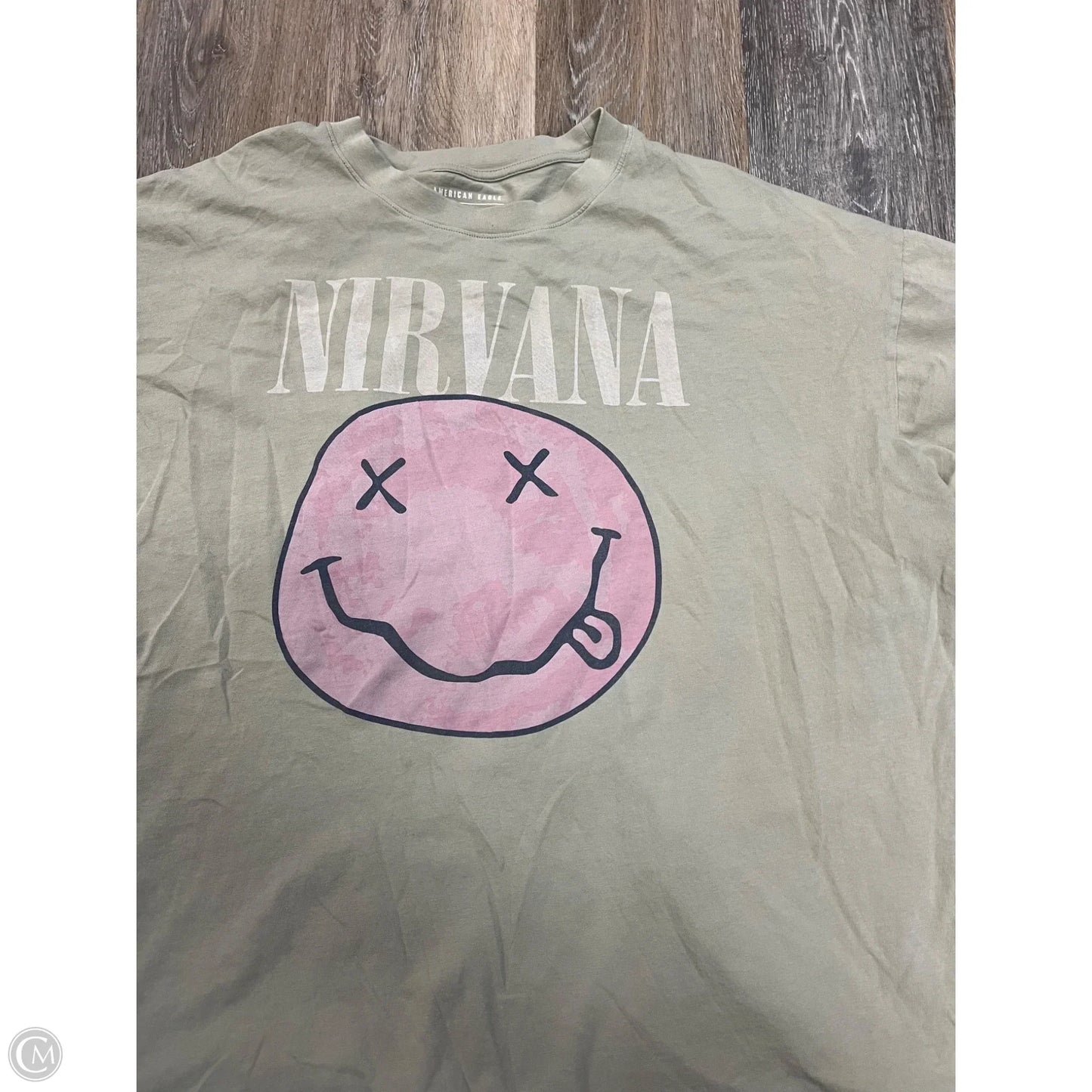 Top Short Sleeve By American Eagle In Green, Size: L