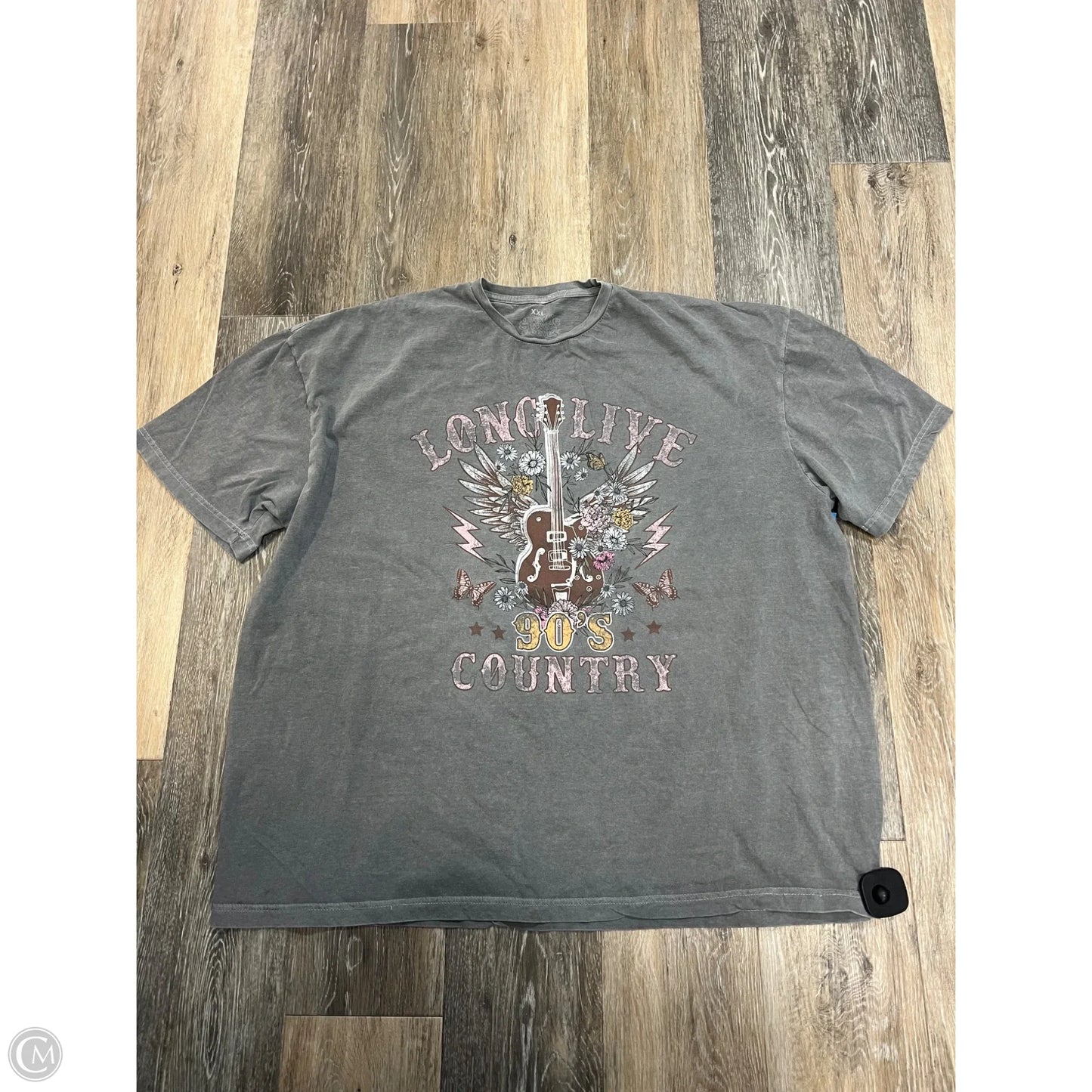 Top Short Sleeve By Goodie Two Sleeve In Grey, Size: Xxl