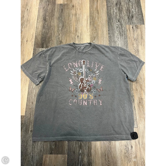 Top Short Sleeve By Goodie Two Sleeve In Grey, Size: Xxl