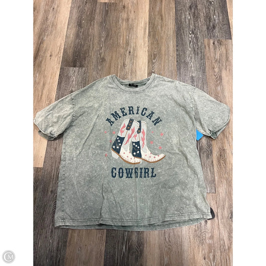 Top Short Sleeve By Zutter In Green, Size: 1x