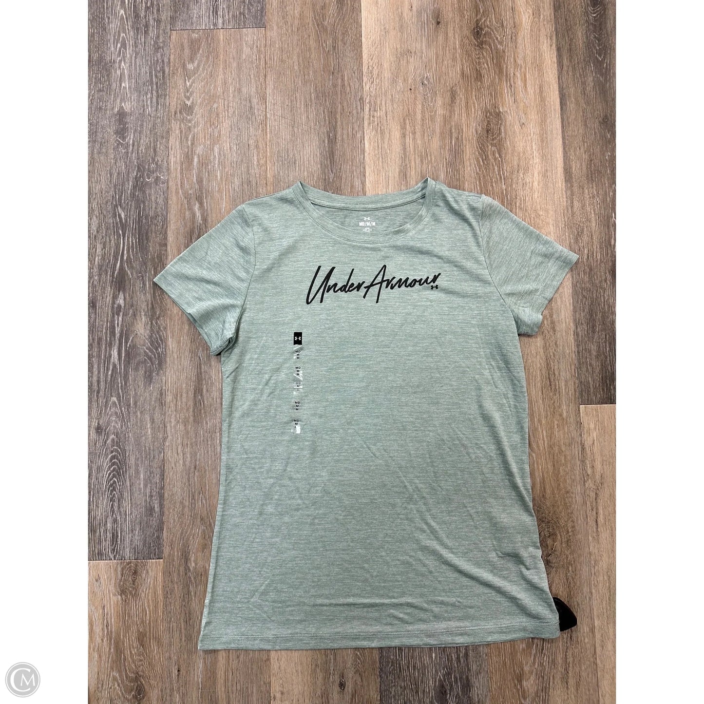 Athletic Top Short Sleeve By Under Armour In Green, Size: M