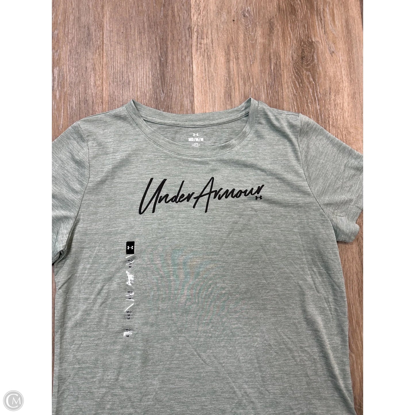 Athletic Top Short Sleeve By Under Armour In Green, Size: M