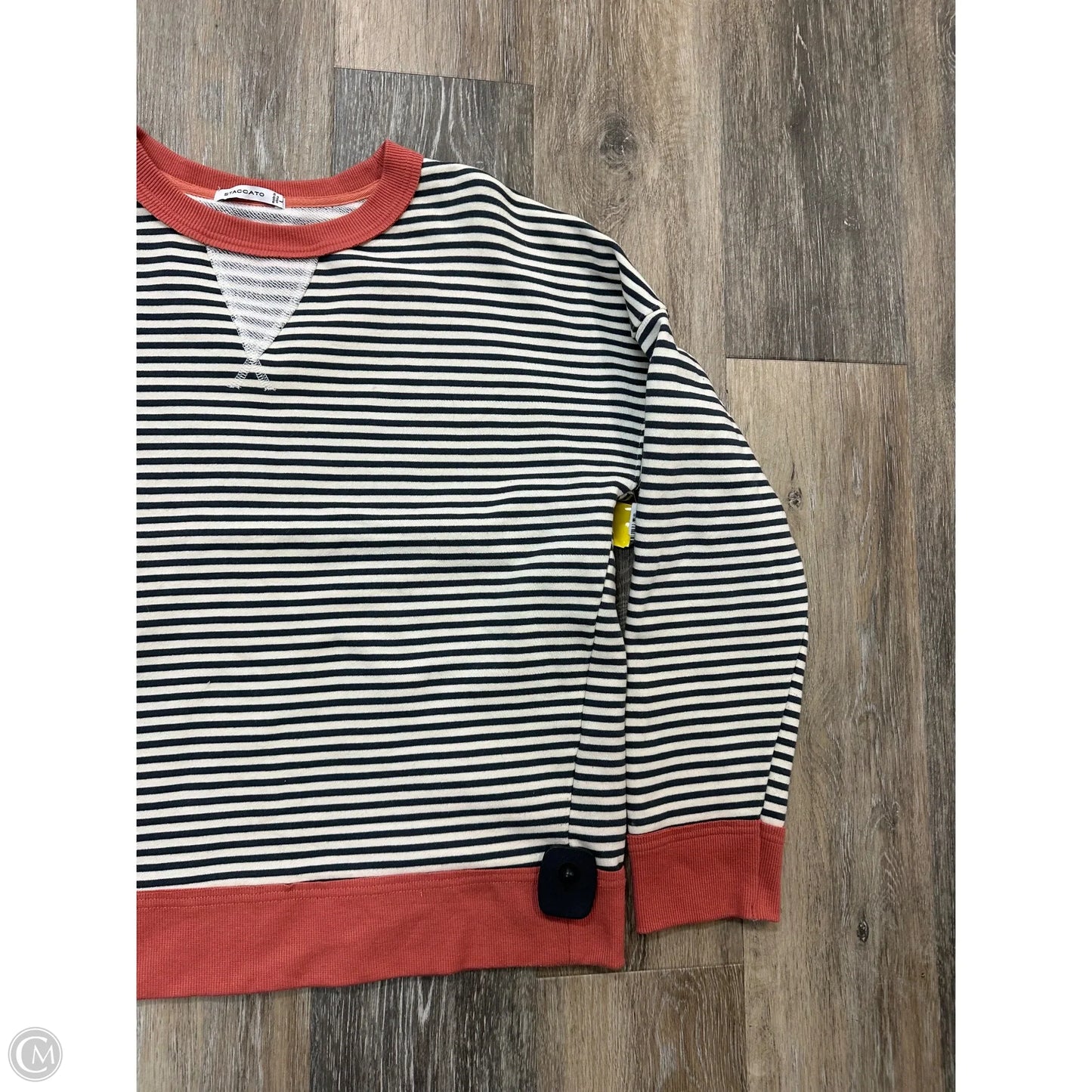 Top Long Sleeve By Staccato In Striped Pattern, Size: L