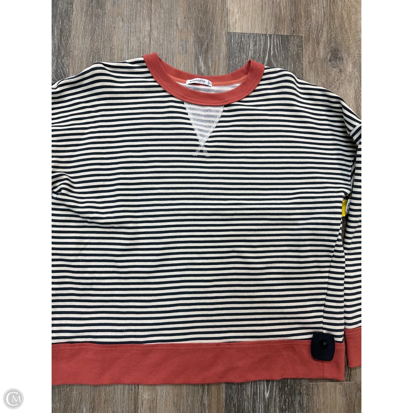Top Long Sleeve By Staccato In Striped Pattern, Size: L