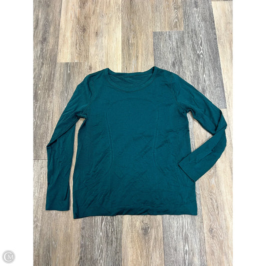 -Athletic Top Long Sleeve Collar By Lululemon In Blue, Size: 8