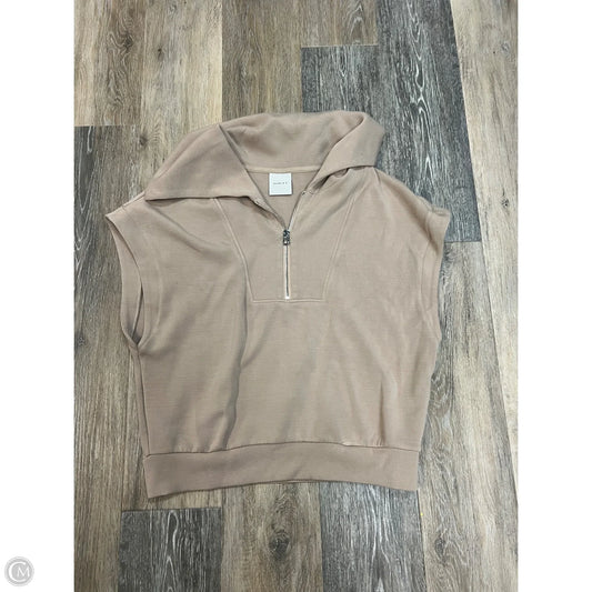 Athletic Top Short Sleeve By Varley In Tan, Size: M