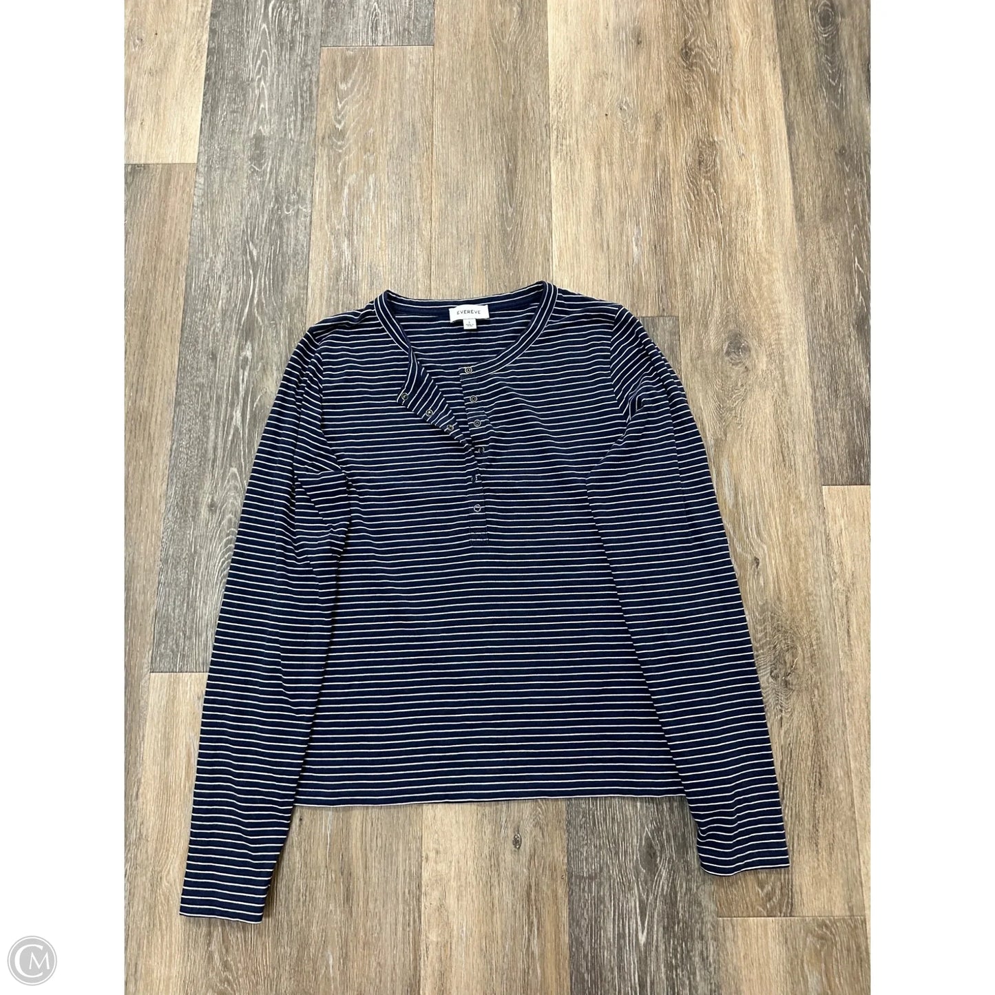 Top Long Sleeve By Evereve In Blue, Size: L