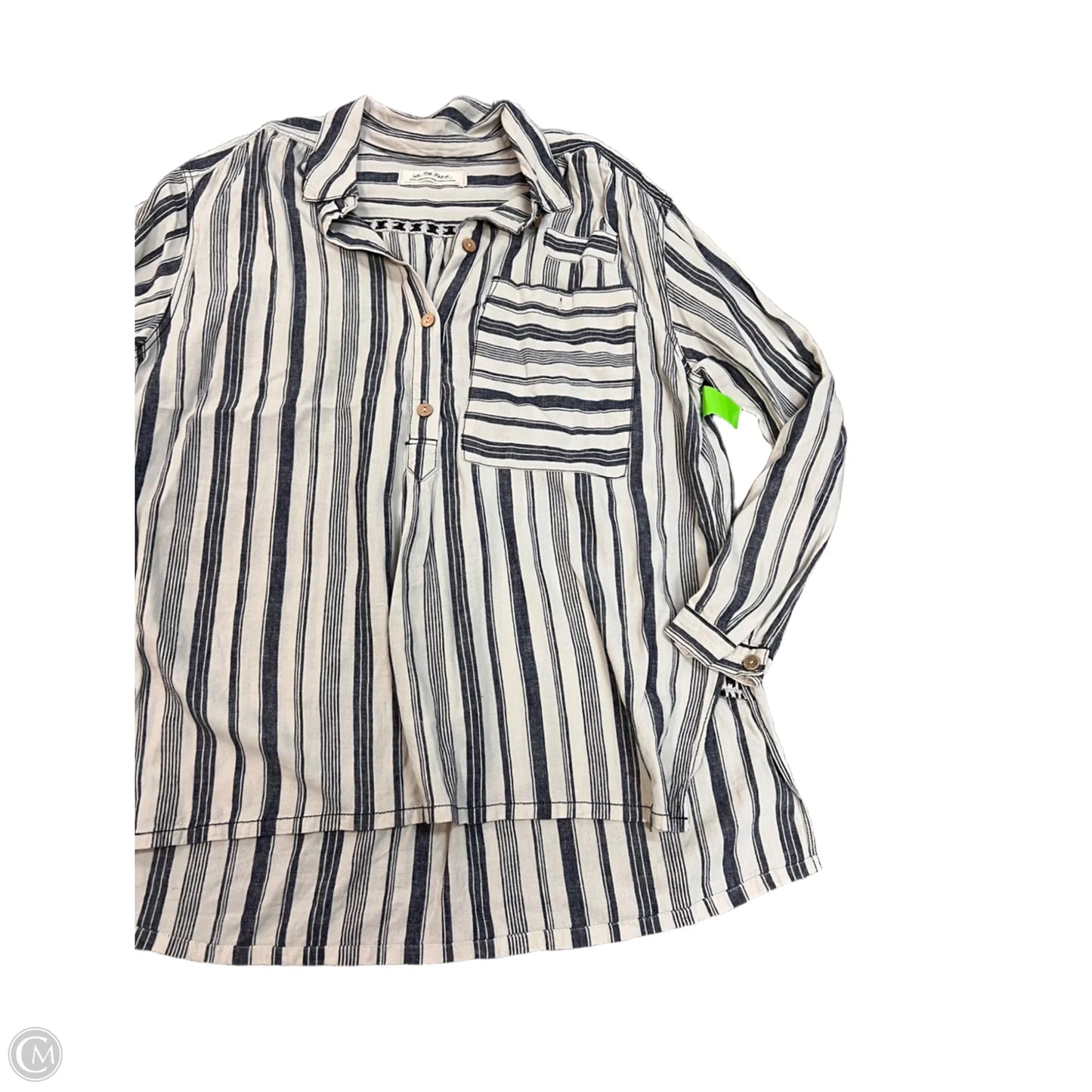 Blouse Long Sleeve By We The Free In Striped Pattern, Size: Xl
